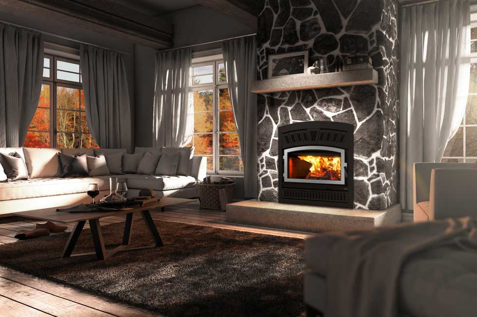 Waterloo fireplace by Valcourt | Yorktown Heights, NY